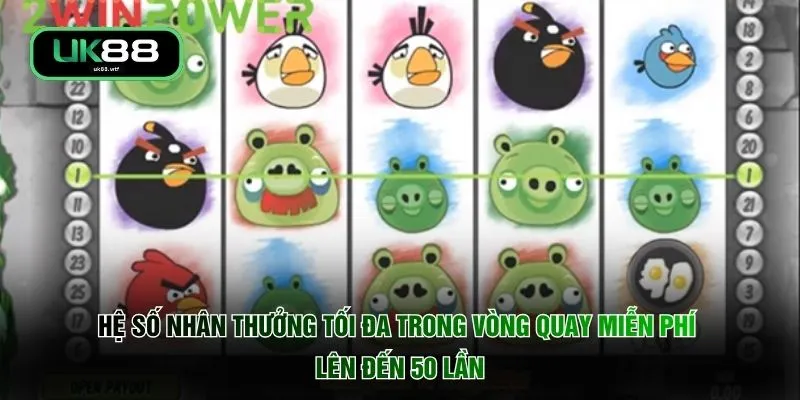 Angry Birds Slot - 1 Chạm Nổ Hũ 880 Triệu Đồng Mọi Giới Hạn 3 Hệ số nhân thưởng tối đa trong vòng quay miễn phí lên đến 50 lần