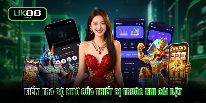 Kiểm tra bộ nhớ của thiết bị trước khi cài đặt